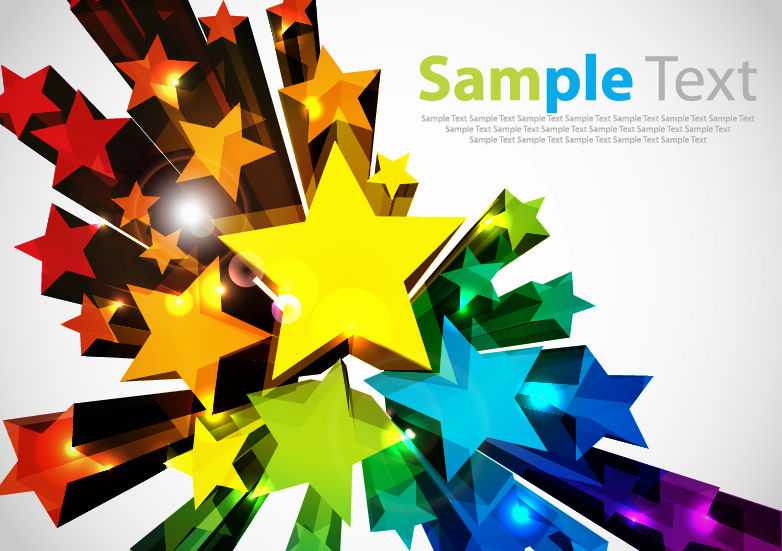 free vector Colorful 3D Stars Vector Background